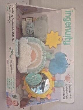 Ingenuity Calm Springs Soothing Essentials Gift Set NIB Baby Teethers 5-Piece